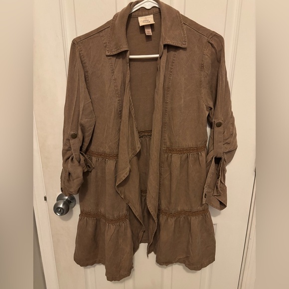 Knox Rose Sweaters - Knox Rose Womens Open Front Tan Cardigan Size XS